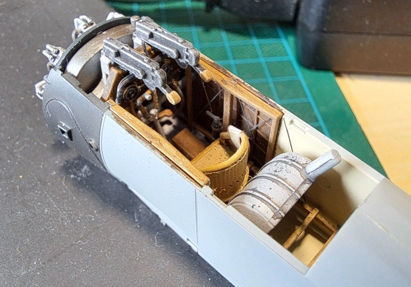 Gebouwde fusilage interieur vanaf zijkant gezien