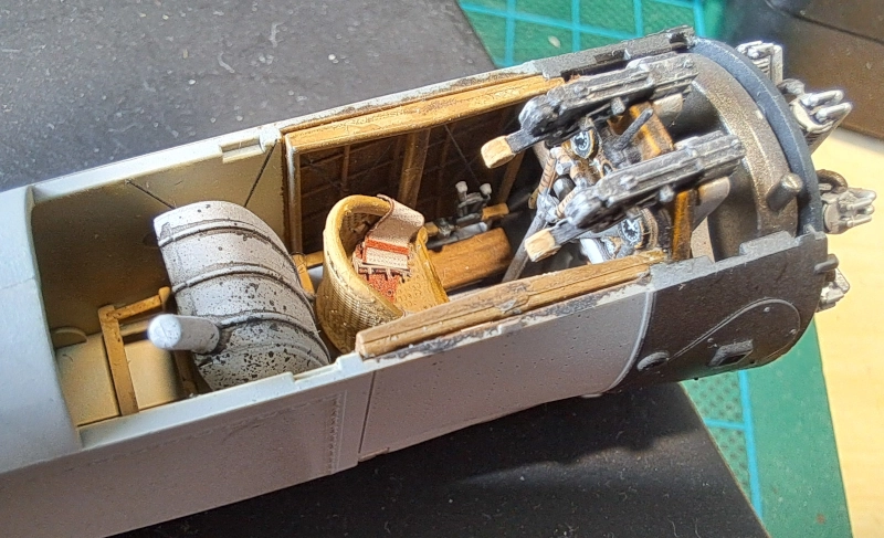 Gebouwde fusilage interieur vanaf zijkant gezien