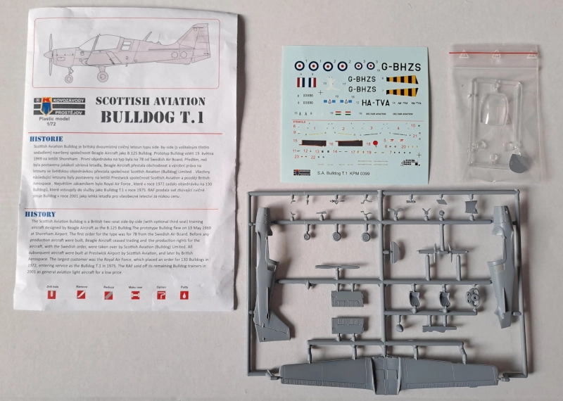 Instructions, decals and sprue