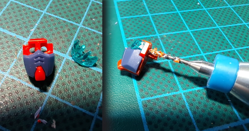 geboorde gaatjes voor de oogjes