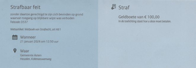 staatsbosbeheer boete